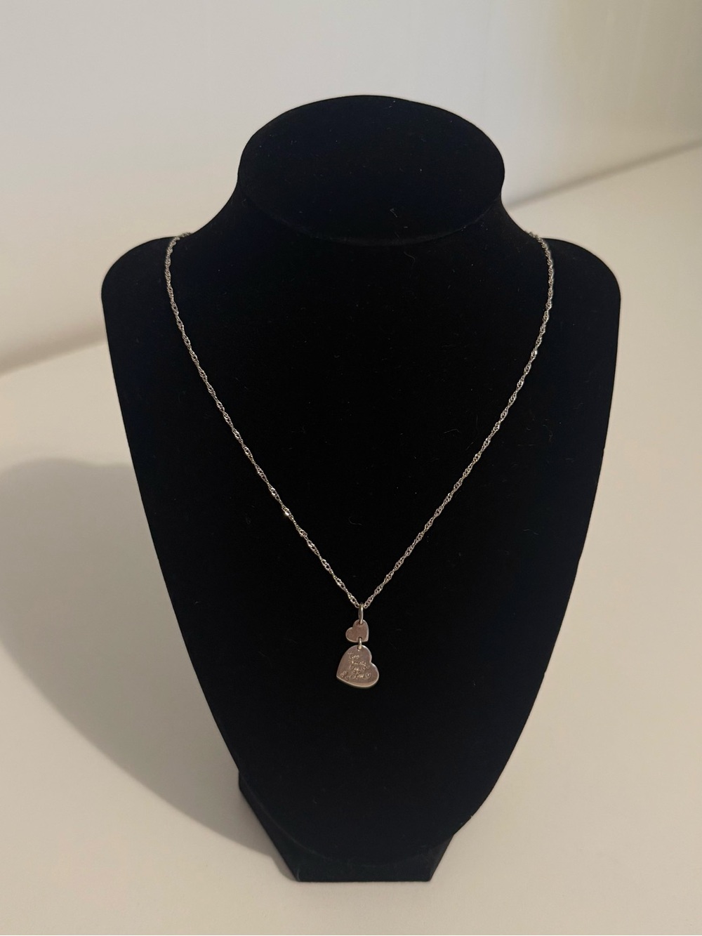 Sterling Silver Heart Pendant Necklace - Silver